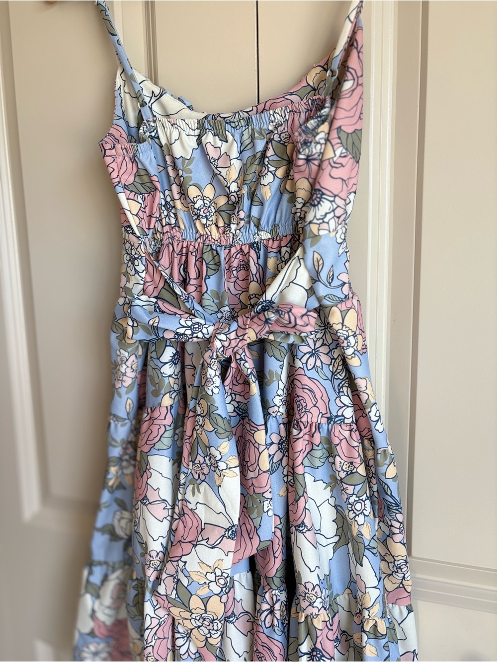 Altar’d State Soft Floral Spaghetti Strap Dress Sundress Bow Back Garden Small - Picture 12 of 12
